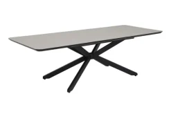 Esstisch LUCCA, Holznachbildung/Metall, 190 (250) x 103 x 75 cm Grau/Schwarz