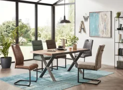 QUARTIER Esstisch MOMBASA 160 x 90 cm Akazie massiv natur/schwarz vintage lackiert