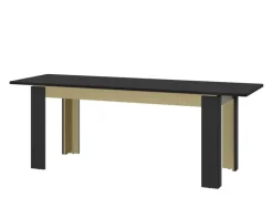 QUARTIER Esstisch NORICA 160-200x75,6 cm schwarz matt