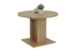 Esstisch RONDA 104 (144) x 104 cm Artisan-Eiche-Dekor braun