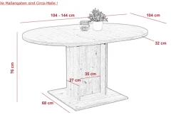 Esstisch RONDA 104 (144) x 104 cm Artisan-Eiche-Dekor braun