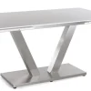 Esstisch SETA 160-250 x 90 cm Edelstahl/Glas grau