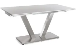 Esstisch SETA 160-250 x 90 cm Edelstahl/Glas grau