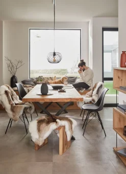 Esstisch SIGA X-I 200 x 100 cm schwarz /Eiche geölt