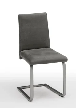 Esszimmerstuhl ELIMO Edelstahl /Lederlook Duncan grau