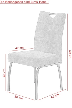 Esszimmerstuhl EVELYN I 2er Set Bezug anthrazit