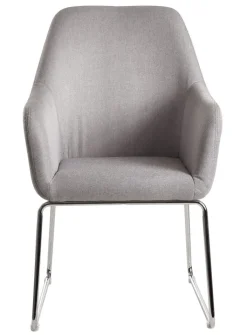 Esszimmerstuhl grau/ silberfarbig