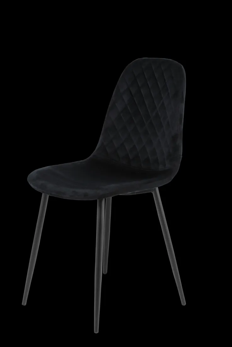 Esszimmerstuhl MIRA Bezug Samtvelour schwarz