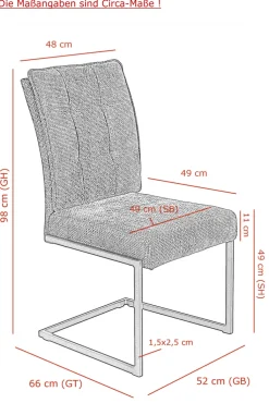 Esszimmerstuhl OLIVIA 2er Set anthrazit