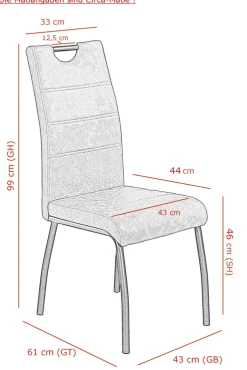 Esszimmerstuhl PETRA 2er Set anthrazit
