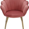 Esszimmerstuhl Samtstoff rosa/goldfarbig