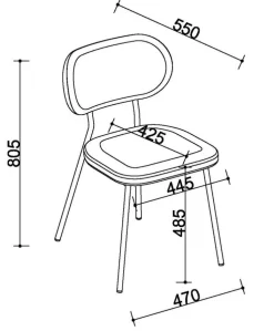 Esszimmerstuhl VIENNA 80,5 x 47 x 55 cm Beige/Schwarz