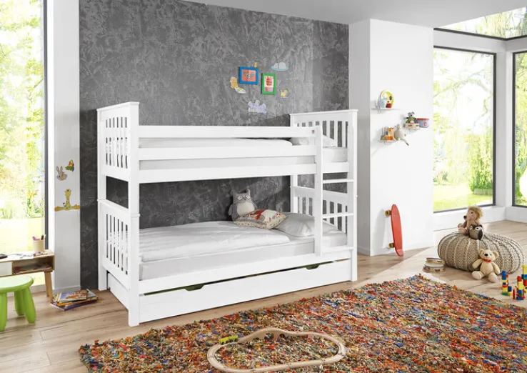 Kinder Etagenbett 140 x 200 cm weiß