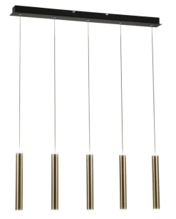 FABAS LUCE LED Balkenpendel PRADO 5-flg messingfarbig