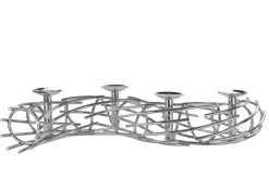 FINK Kerzenhalter CARA 80 cm Metall vernickelt silberfarbig