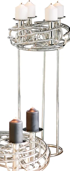 FINK Ständer CARA für Adventskranz 70 cm Metall vernickelt silberfarbig
