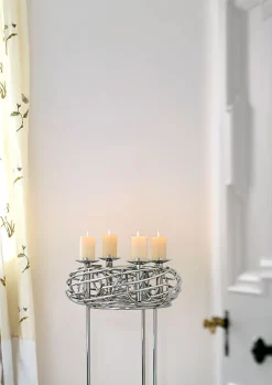 FINK Ständer CARA für Adventskranz 70 cm Metall vernickelt silberfarbig