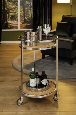 Fink Tablett NASSAU silberfarbig gehämmert