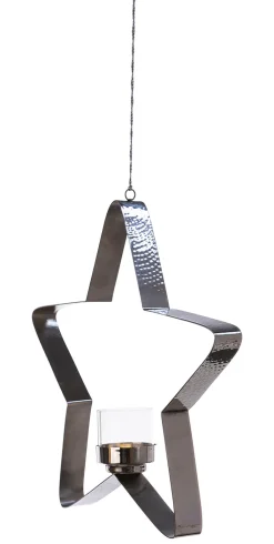 Fink Weihnachten Teelichthalter STACEY 30cm Edelstahl/Glas