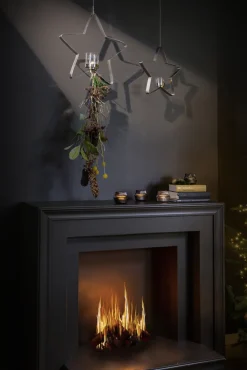 Fink Weihnachten Teelichthalter STACEY 30cm Edelstahl/Glas