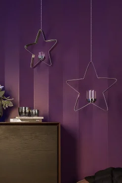 Fink Weihnachten Teelichthalter STACEY 30cm Edelstahl/Glas