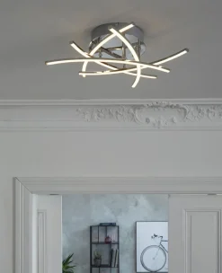 FISCHER & HONSEL LED Deckenlampe CROSS TW 50 cm chromfarbig