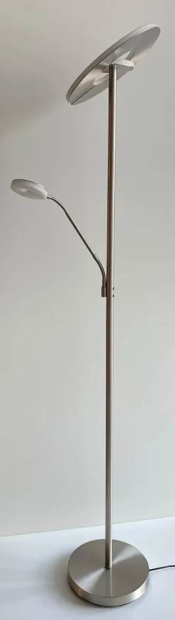 FISCHER & HONSEL LED Deckenfluter DENT 2-flg nickelfarbig