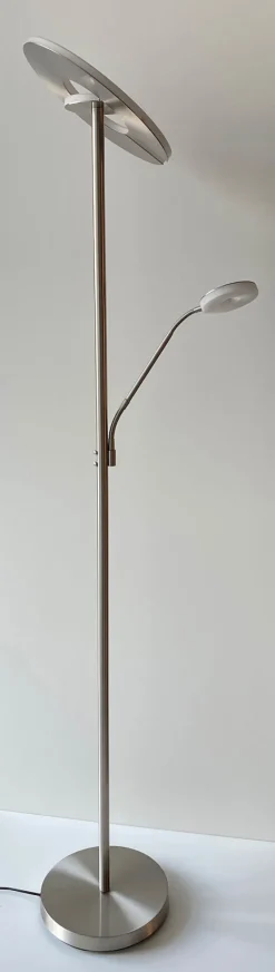 FISCHER & HONSEL LED Deckenfluter DENT 2-flg nickelfarbig