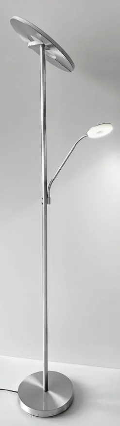 FISCHER & HONSEL LED Deckenfluter DENT 2-flg nickelfarbig