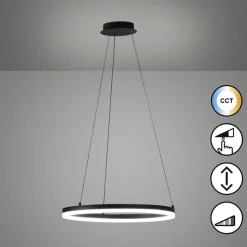 FISCHER & HONSEL LED Pendelleuchte SIRKO 60 cm sandschwarz