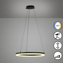 FISCHER & HONSEL LED Pendelleuchte SIRKO 60 cm sandschwarz