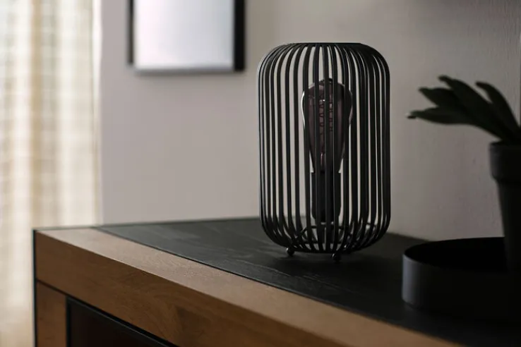 easy! by FHL FISCHER & HONSEL Retrofit Tischlampe CAGE sandschwarz