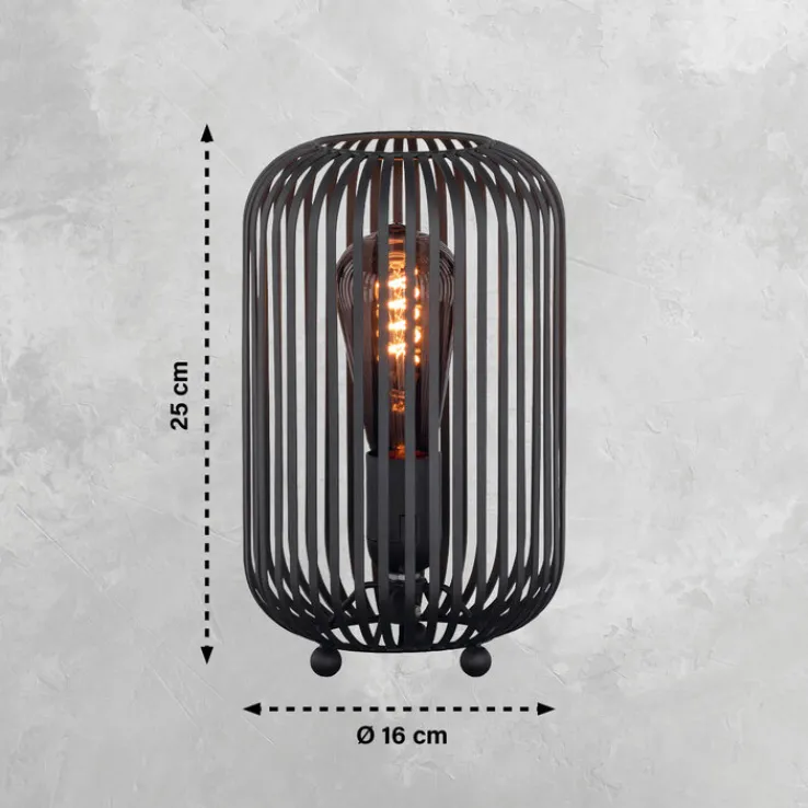 easy! by FHL FISCHER & HONSEL Retrofit Tischlampe CAGE sandschwarz