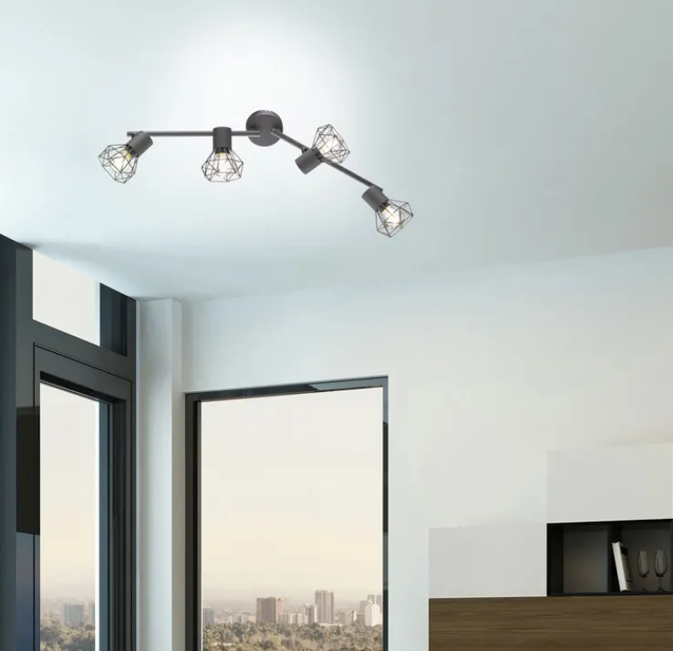 FISCHER & HONSEL Retrofit Deckenlampe RAN 4 Spots grau