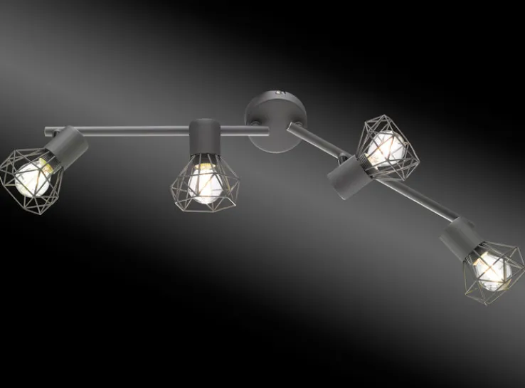 FISCHER & HONSEL Retrofit Deckenlampe RAN 4 Spots grau