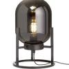 FISCHER & HONSEL RETROFIT Tischlampe REGI schwarz/Rauchglas