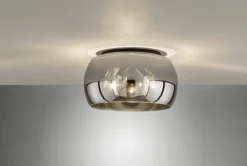 FISCHER & HONSEL Retrofit Deckenlampe DIMA 40 cm sandschwarz /rauchfarbig