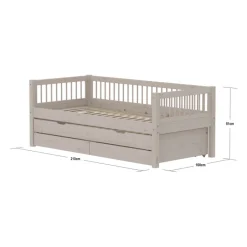 Kinder FLEXA Bett CLASSIC 90 x 200 cm grau