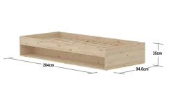 Kinder FLEXA Bett GROW mit Regal 90 x 200 cm braun