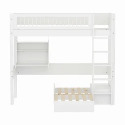 Kinder FLEXA Hochbett WHITE mit Sofabett