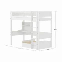 Kinder FLEXA Hochbett WHITE mit Sofabett