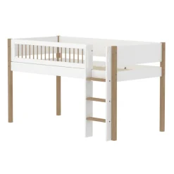 Kinder FLEXA Spielbett NOR 90 x 200 cm weiß/ braun