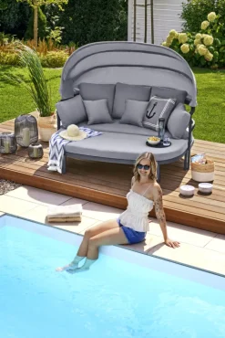 Garden FLAIR Daybed Sonneninsel DALLAS 4-tlg anthrazit /grau