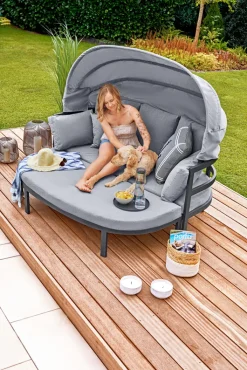 Garden FLAIR Daybed Sonneninsel DALLAS 4-tlg anthrazit /grau