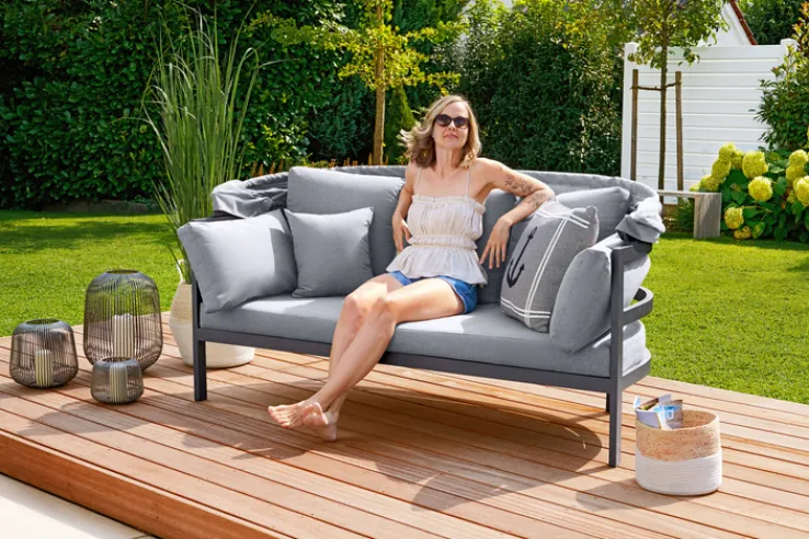 Garden FLAIR Daybed Sonneninsel DALLAS 4-tlg anthrazit /grau