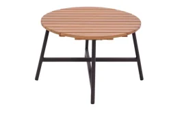 Garden FLAIR Garten-Beistelltisch SUSI 56 cm grau /Teakholz