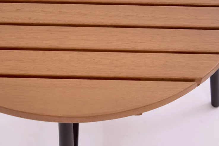 Garden FLAIR Garten-Beistelltisch SUSI 56 cm grau /Teakholz