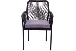 Garden FLAIR Gartenstuhl OLAF I schwarz /Rope anthrazit