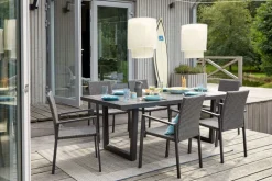 Garden FLAIR Gartentisch LENA V 200 x 100 cm anthrazit /Holzoptik anthrazit