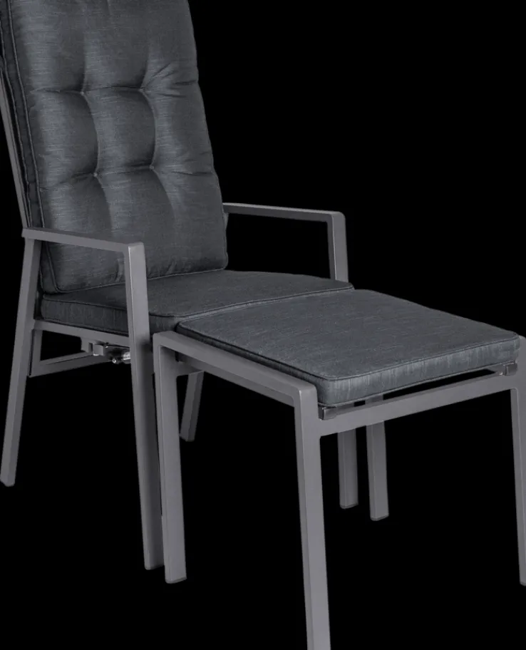 Garden FLAIR Positionsstuhl Garten LUNA A 2er Set anthrazit /anthrazit